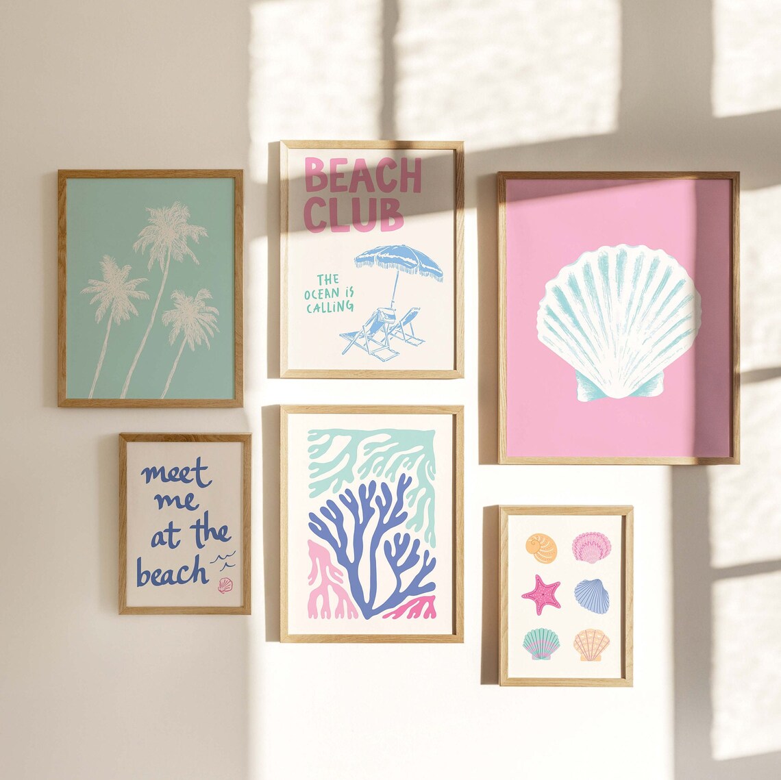 Coastal Gallery Wall Set of 6 Beach Prints Art Poster Collection for Decor - Image 3