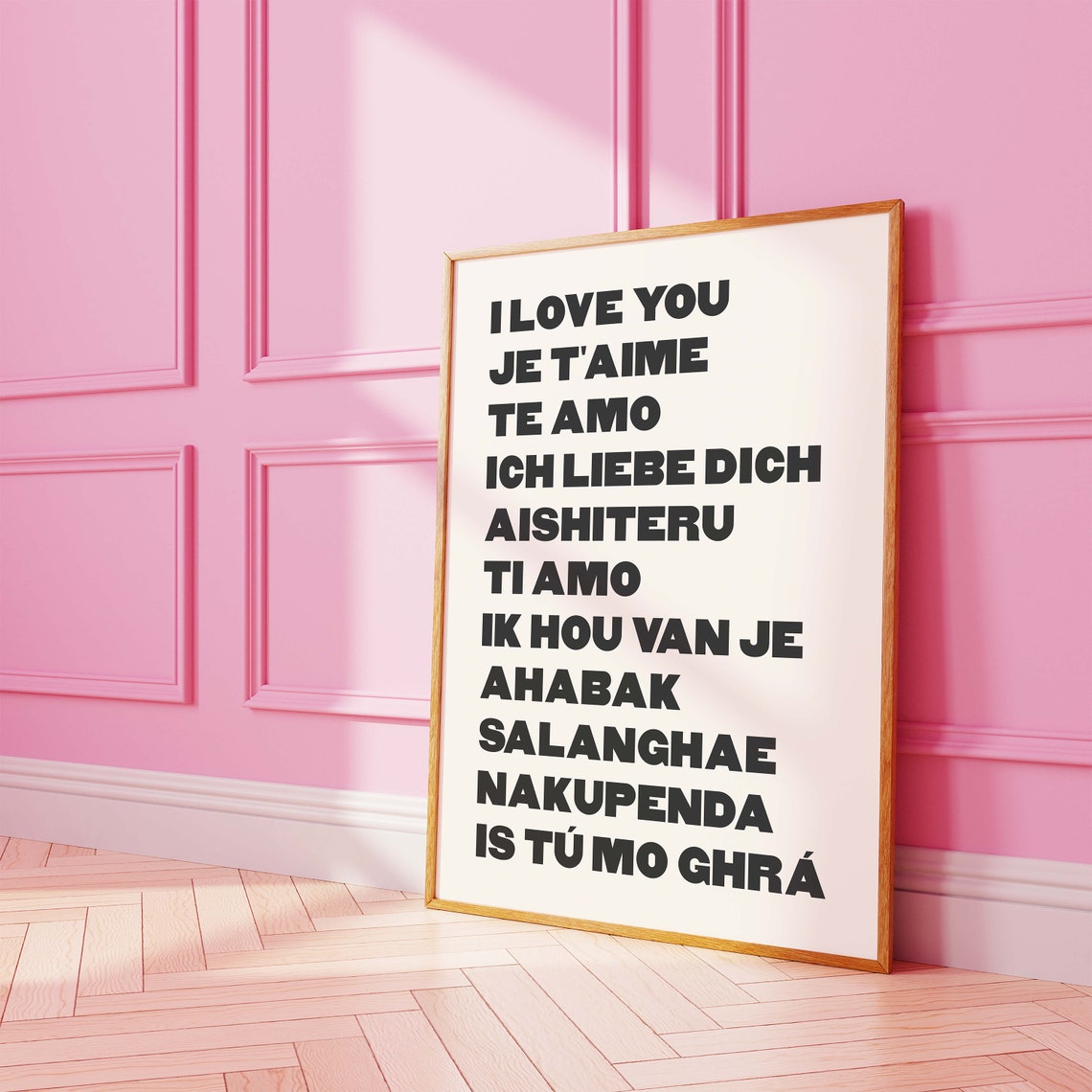 I Love You In Different Languages Minimalist Love Quote Wall Print - Image 2