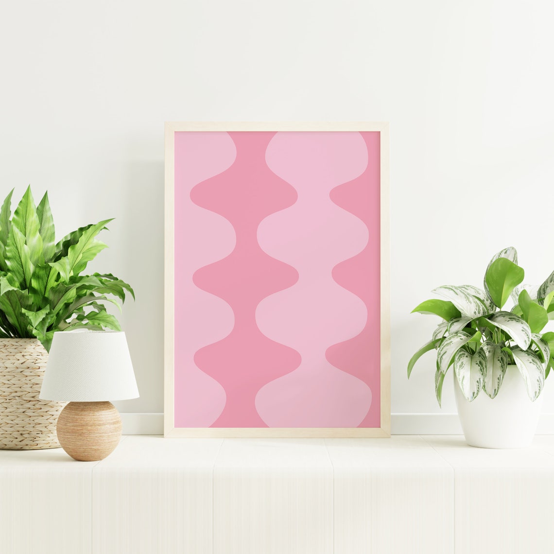 Pink Abstract Print Art Trendy Pink 70s Retro Art Cute Trendy Wall Art - Image 4