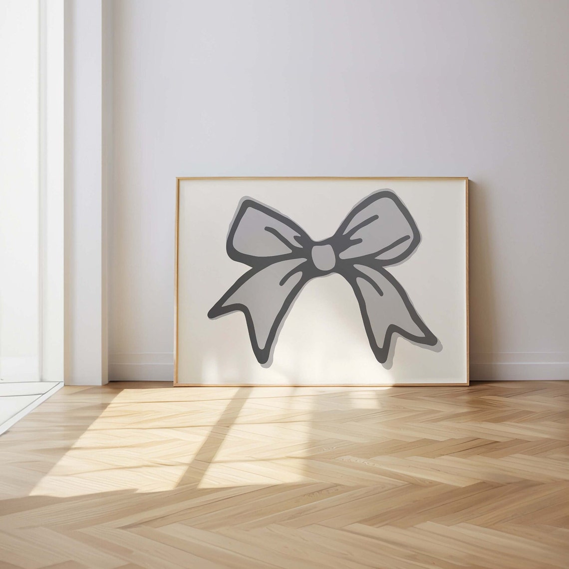 Ribbon Bow Print Art Balletcore Wall Art Cute Nursery Wall Art Trendy Black Art Print Girly Wall Decor - Image 3