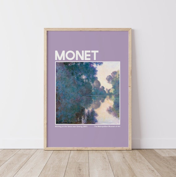 Monet Exhibition Print Art Purple Claude Monet Vintage French Art Cute Trendy Wall Art