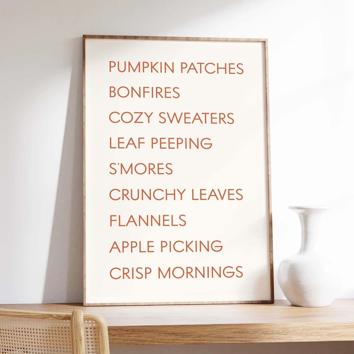 Fall Favorites Word List Cozy Quote Typography Wall Decor Poster - Image 4