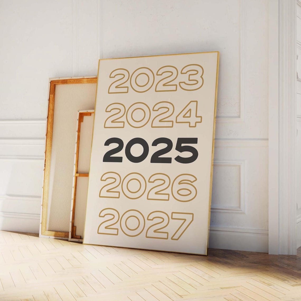 2025 New Year Countdown Black Gold Typographic Eve Party Poster - Image 4