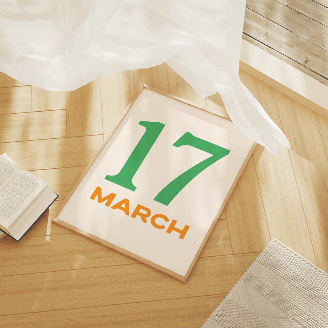 March 17 Date Typography St Patricks Day Minimal Green Poster - Image 4