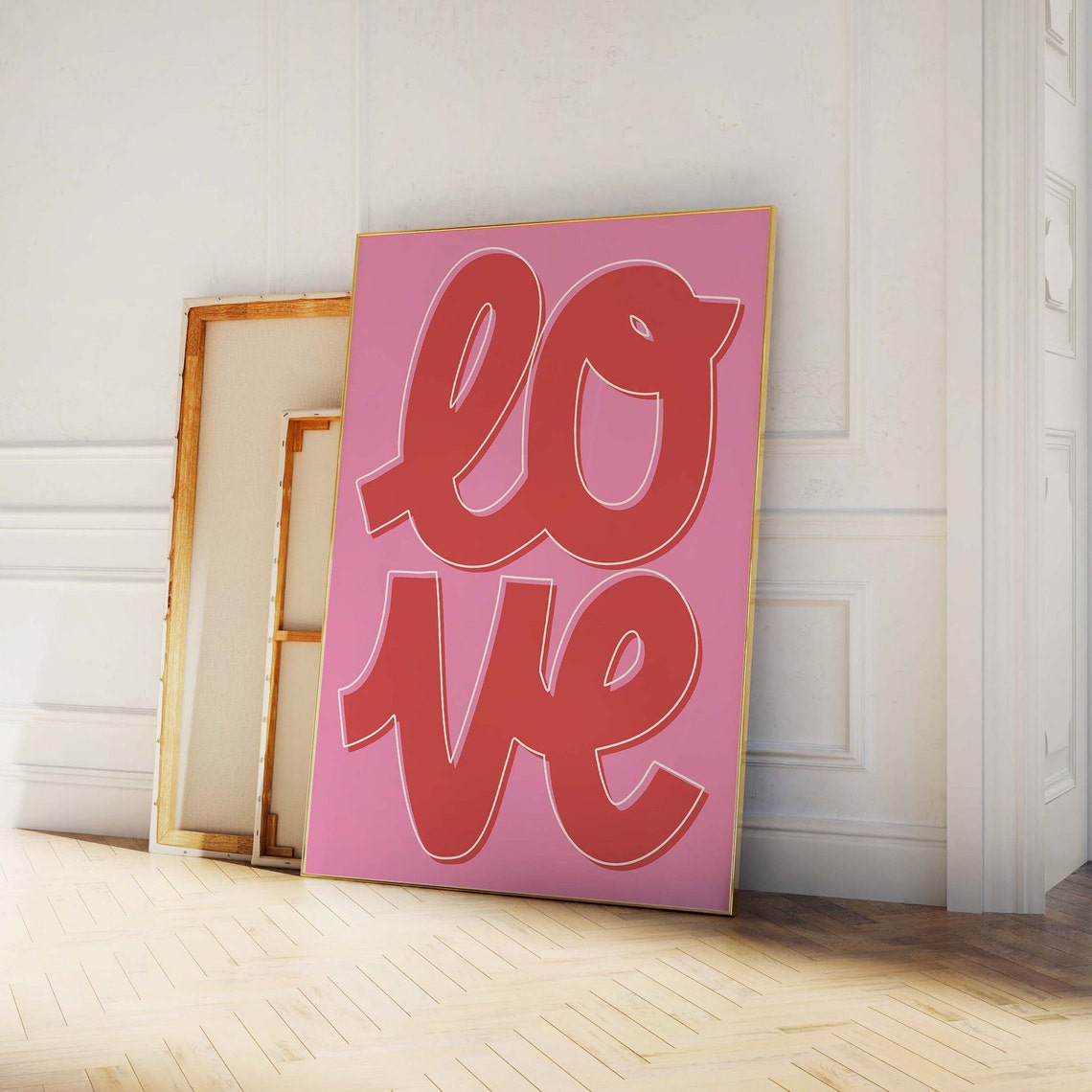 Love Print Art Valentines Day Decor Pink Red Wall Art Trendy Valentines Cute Love Print - Image 4