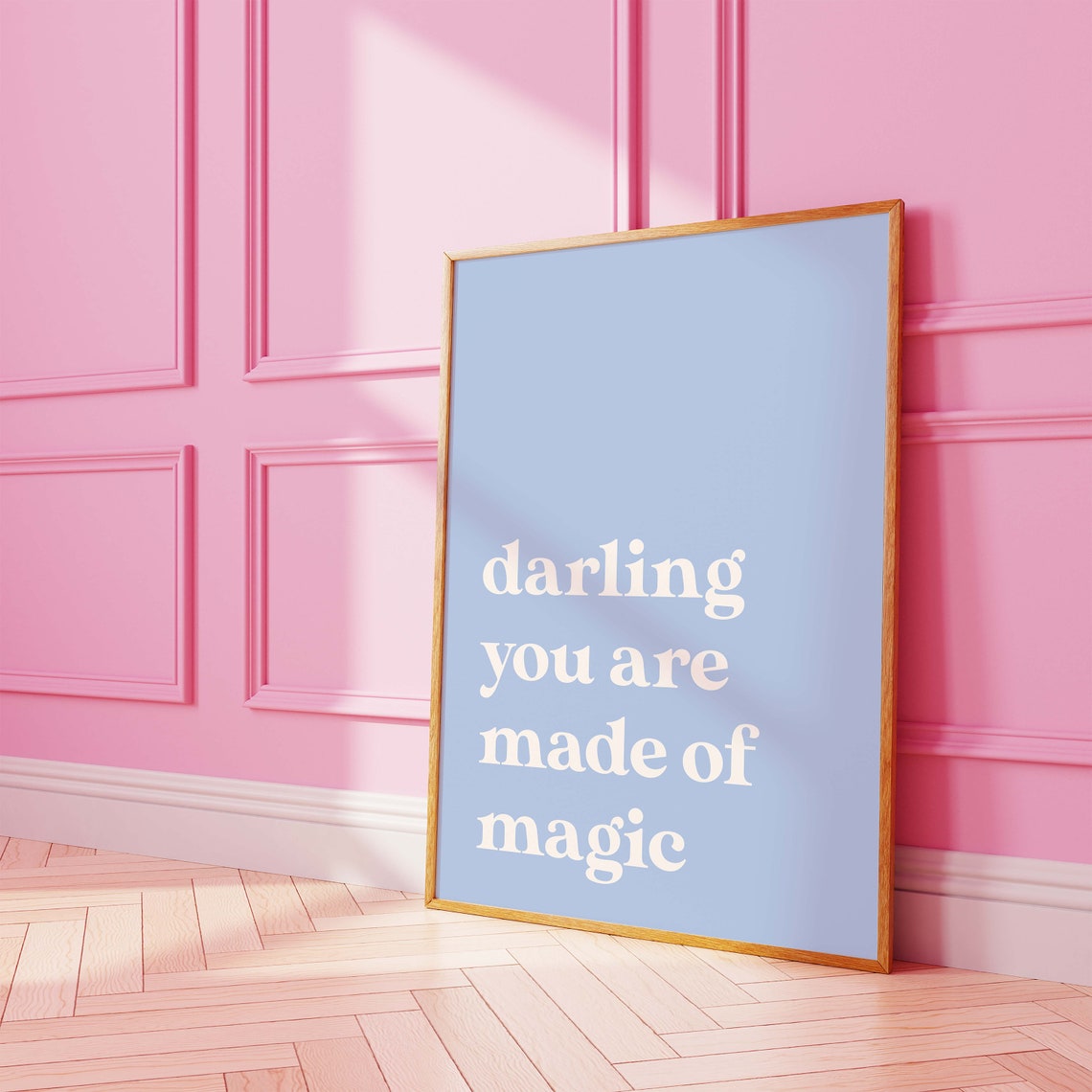 Darling You Are Made Of Magic Quote Blue Typography Wall Art - Image 5