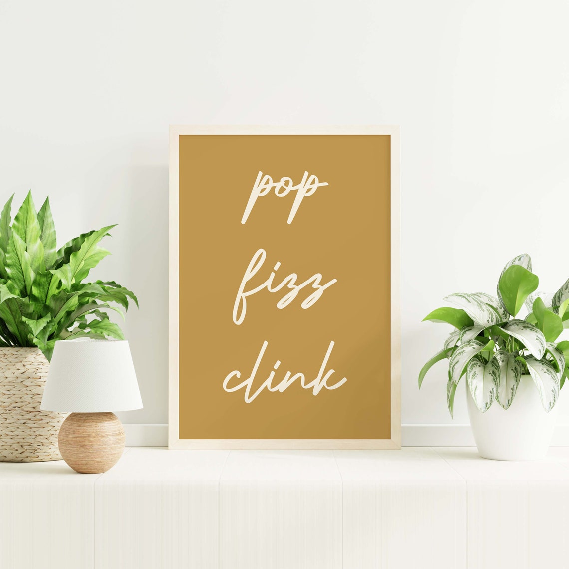 Pop Fizz Clink Gold Champagne Script Bar Cart Celebration Poster - Image 5