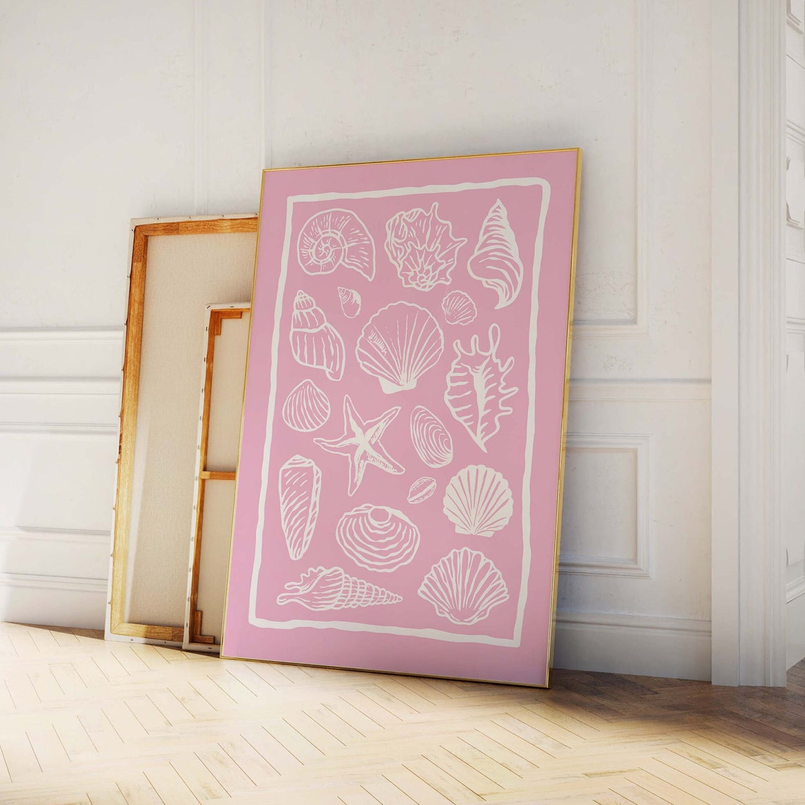 Seashells Print Art Cute Summer Art Print Girly Wall Art Trendy Beach House Decor Coastal Wall Art - Image 3