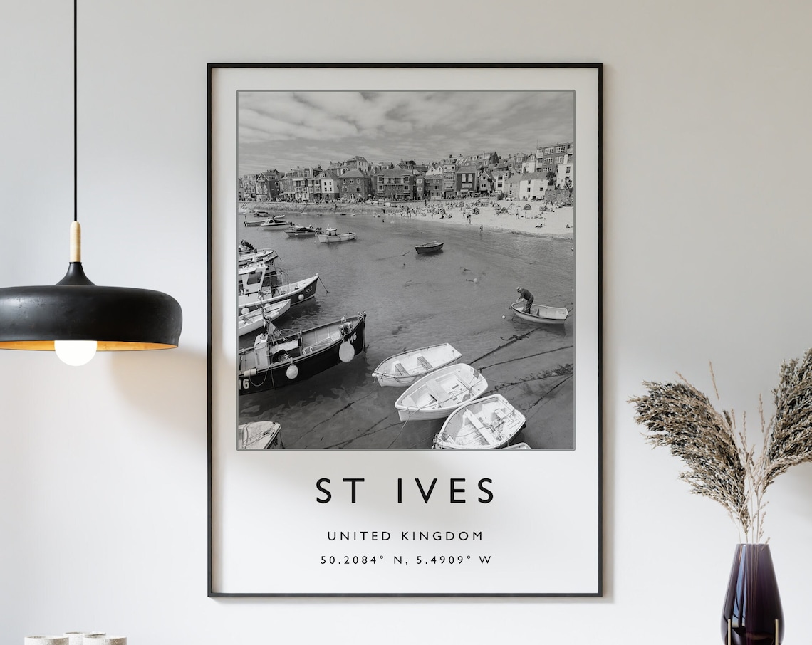 St Ives Cornwall Travel Poster, English Coast
