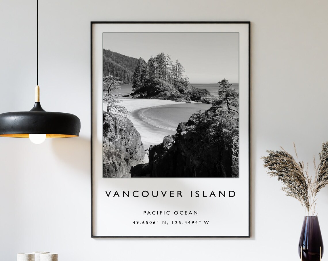 Vancouver Island Travel Poster, Canada Beach Travel Art