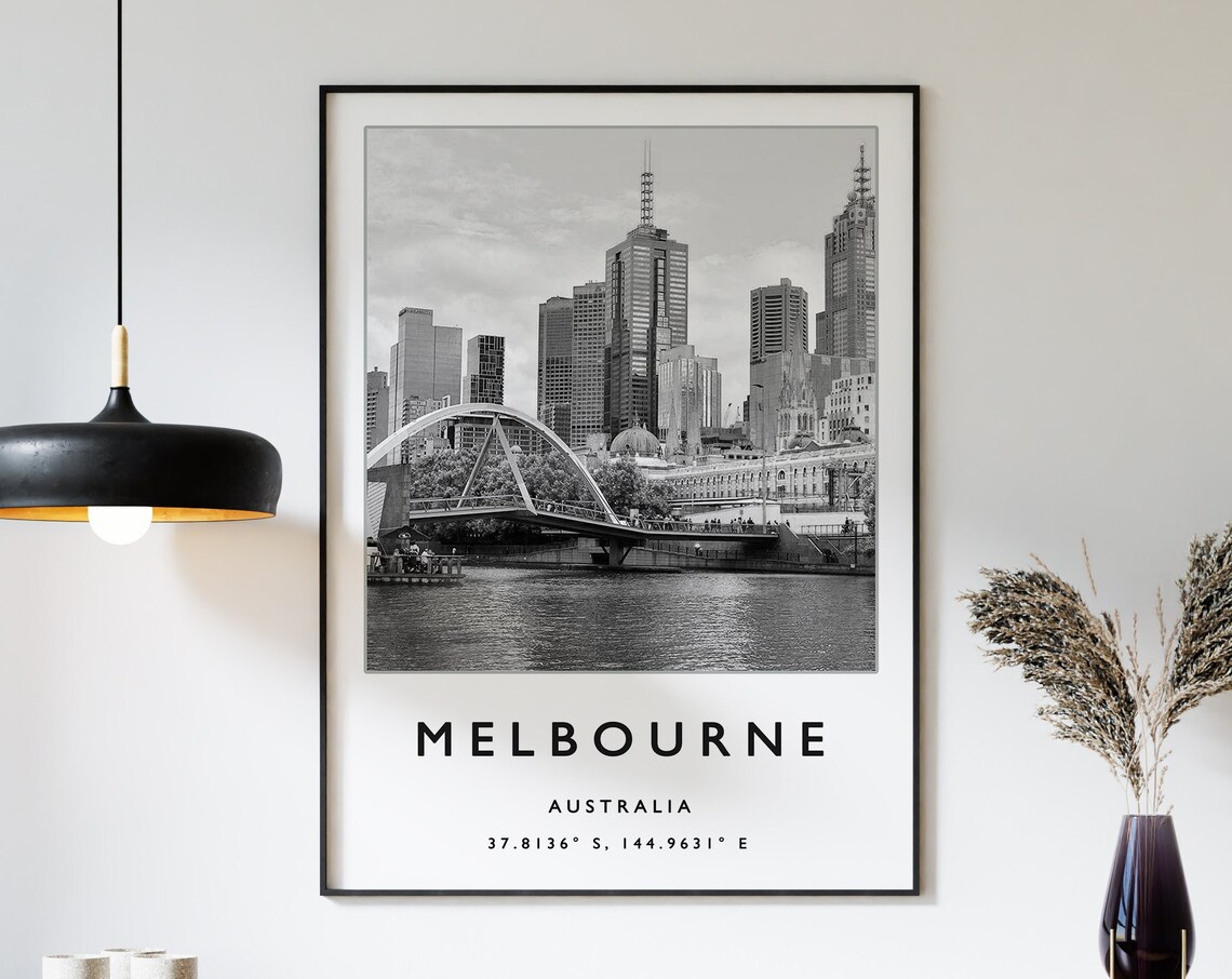 Melbourne Travel Poster, Australia Coordinate Print