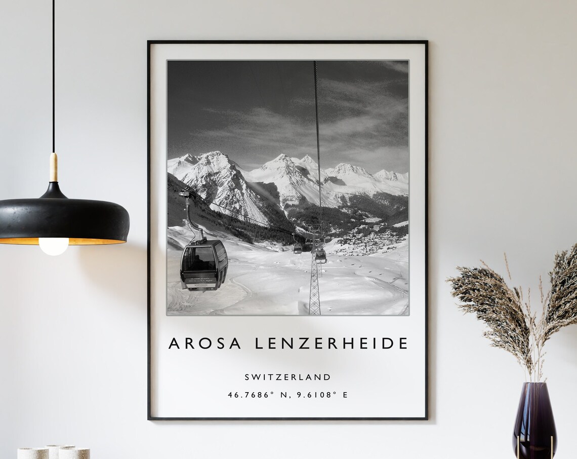Arosa Lenzerheid Switzerland Skiing Travel Poster