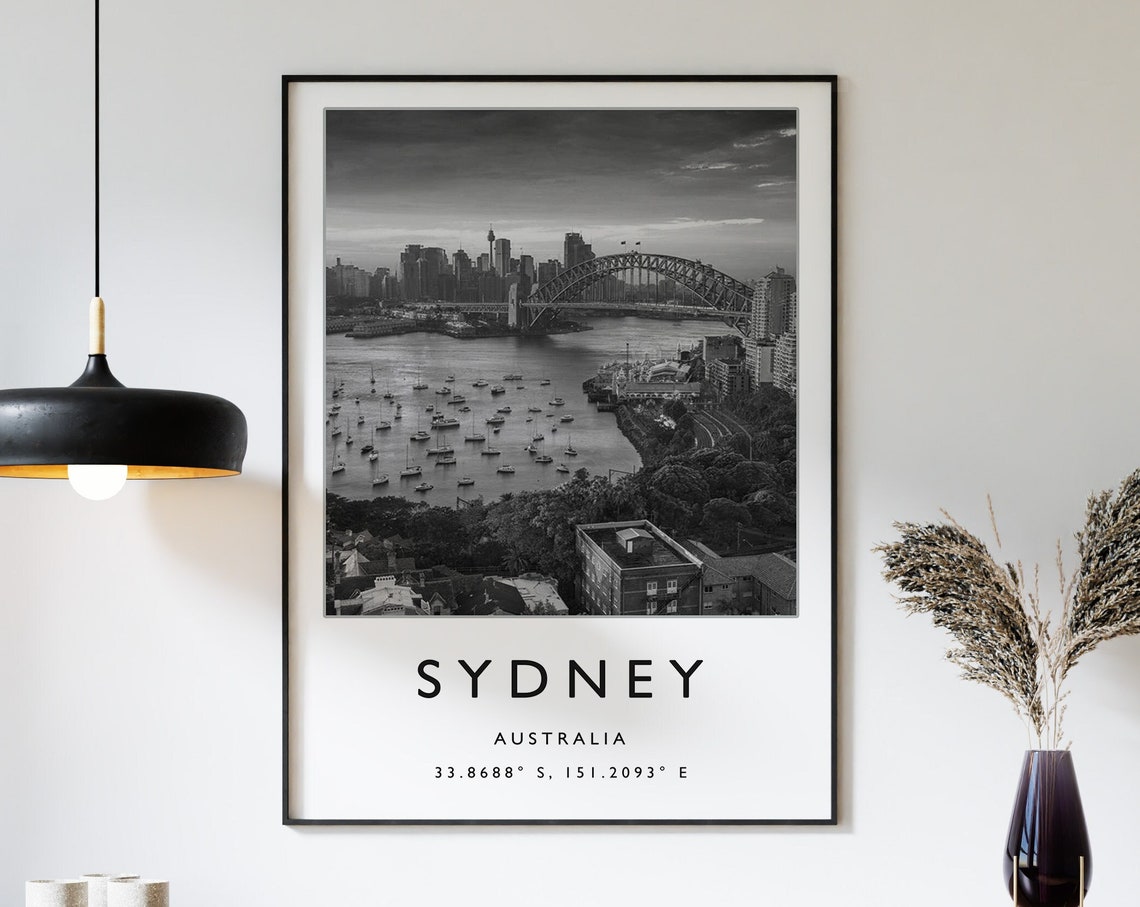 Sydney Travel Print Sydney Travel Poster Australia Travel Print Australian Print Black And White Travel Poster Travel Art Travel Gift