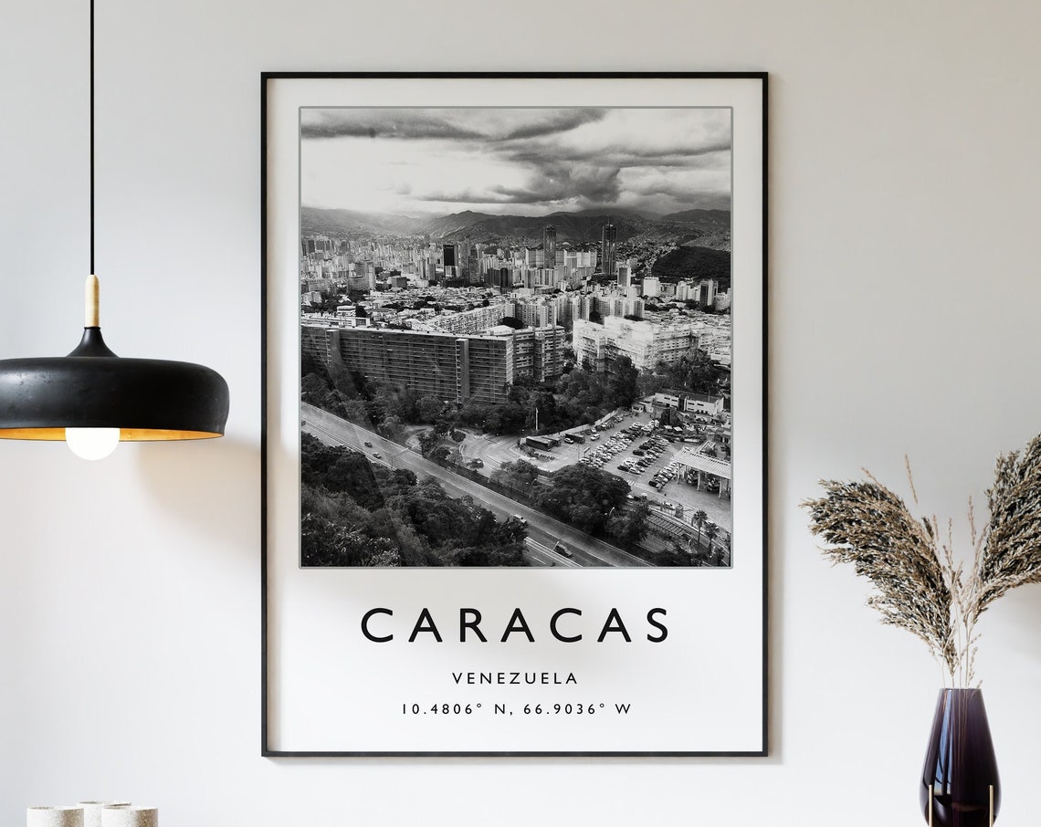 Caracas Venezuela Travel Print Caracas Travel Poster Venezuela Travel Print South America Travel Poster Travel Gift Black And White