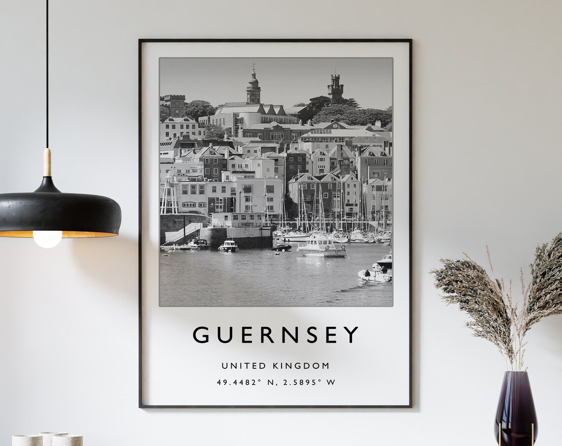 Guernsey England Travel Poster, Seaside Art Print