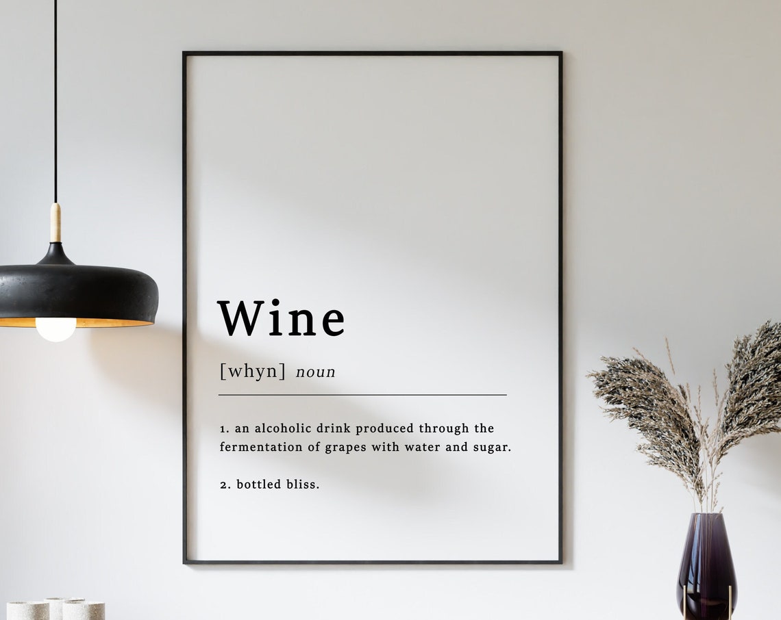 Wine Definition Funny Dictionary Wine Lover Typography Poster