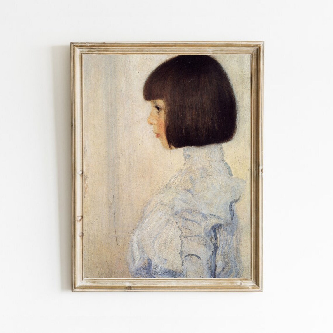 Vintage Woman Portrait, Antique Oil Painting Art Print