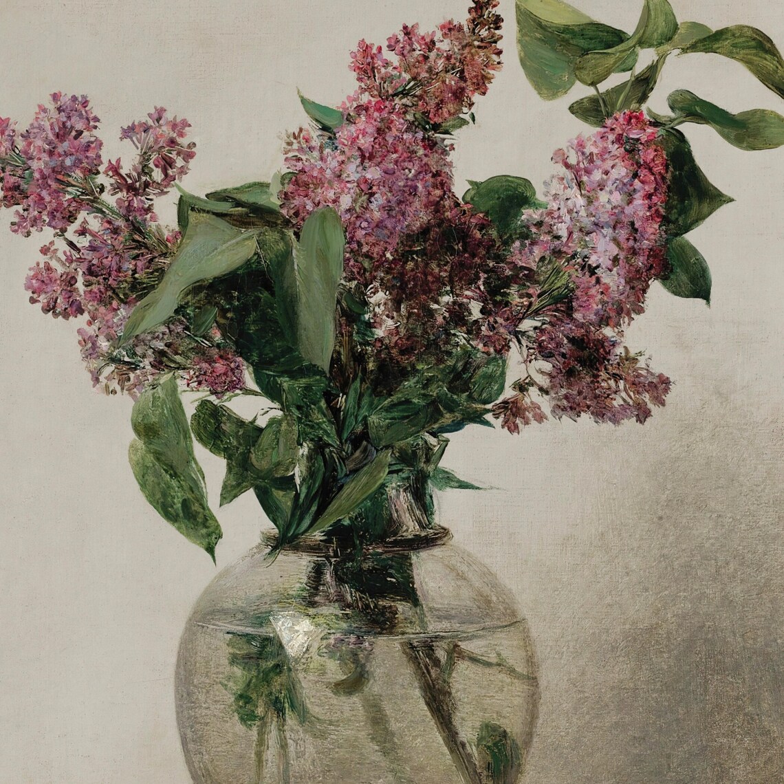 Vintage Lilac Antique Floral Still Life Art Print - Image 2