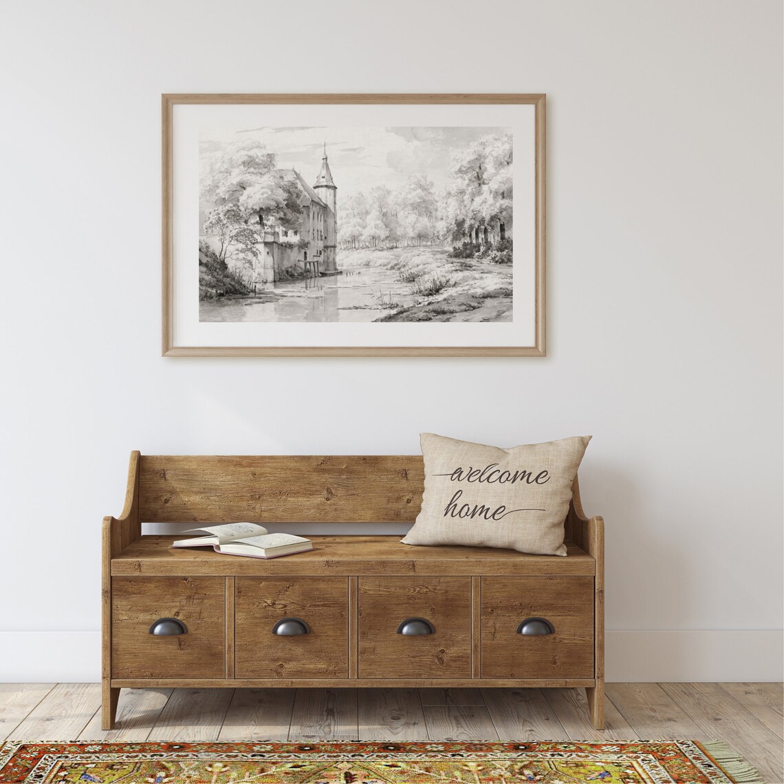 Castle Drawing Vintage Architecture Sketch Art Print - Image 2