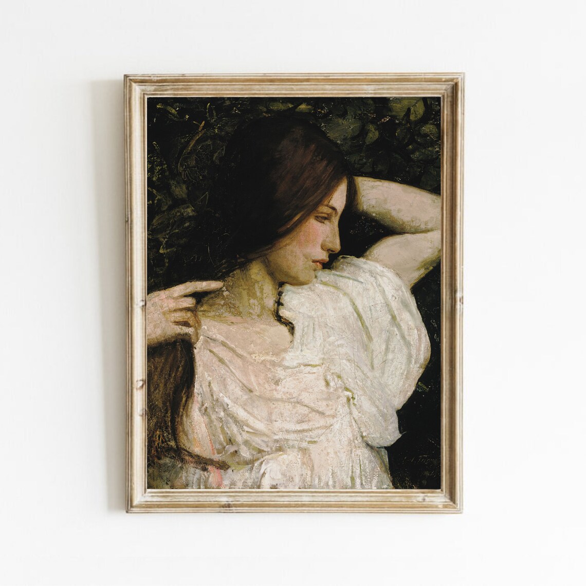 Vintage Woman Portrait, Moody Portrait Art Print