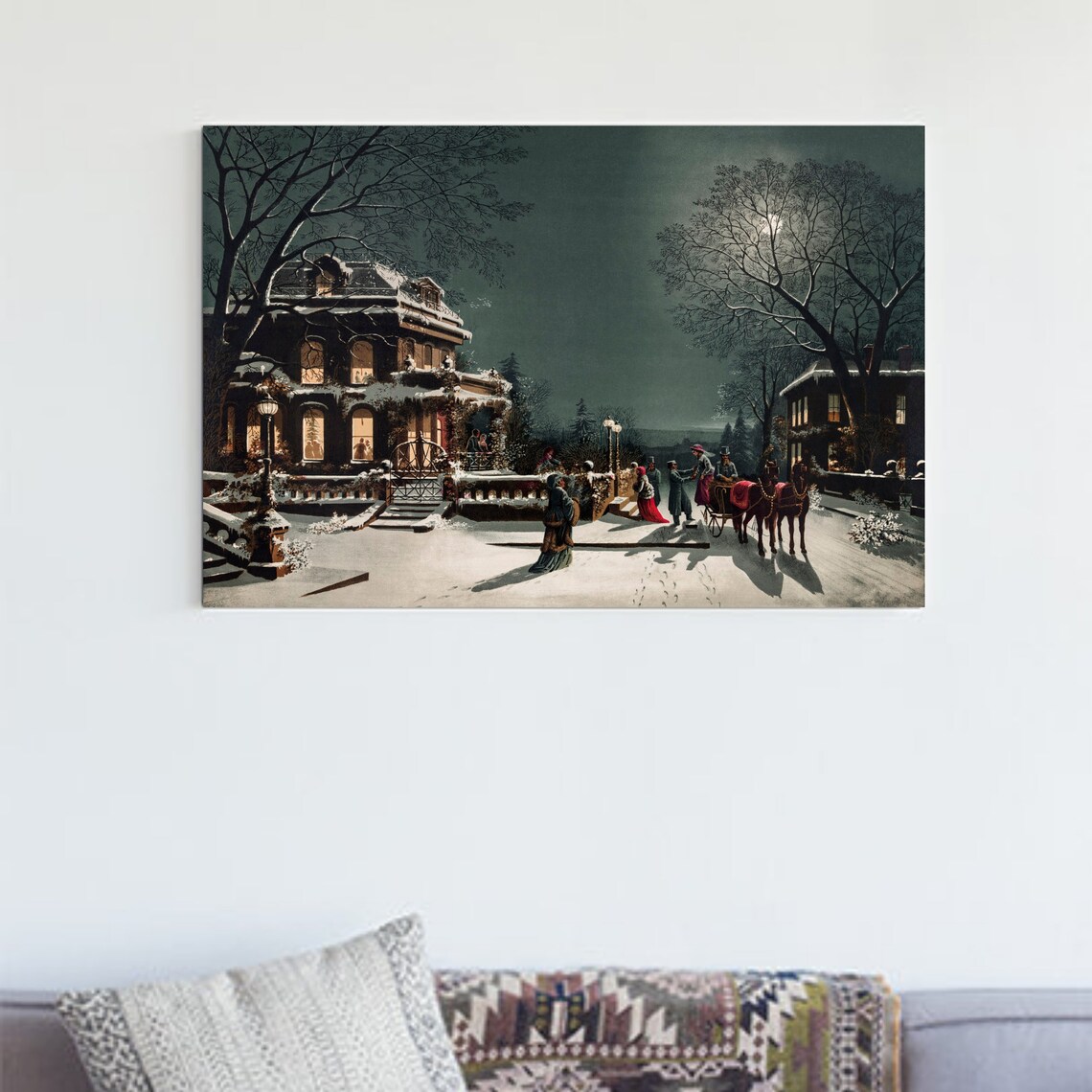 Christmas Eve Vintage Christmas Night Art Print - Image 2