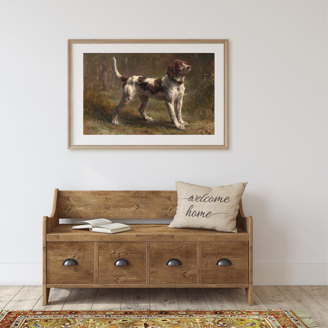 Vintage Hunting Hound Art Print, Farmhouse Animal Portrait - Image 2