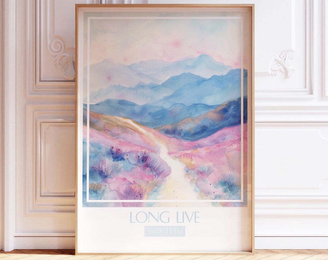 Long Live Art Print, Watercolor Song Poster