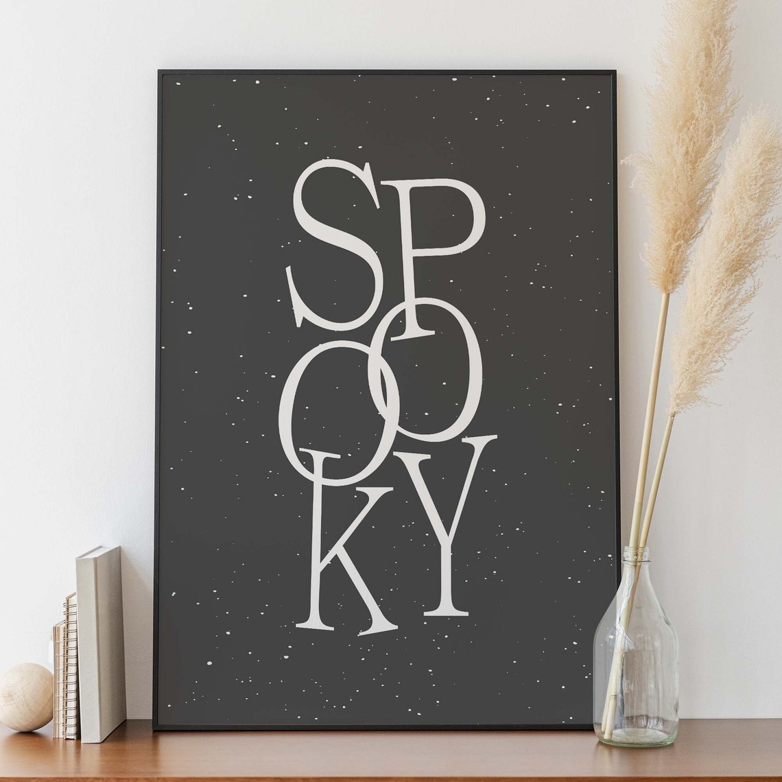 Spooky Minimal Black Halloween Typography Art Wall Decor Poster - Image 4