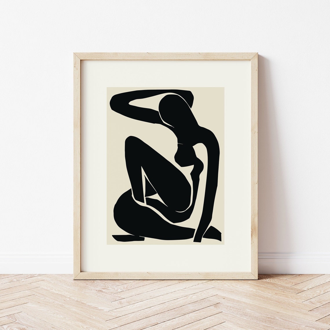 Matisse Style Black Nude Silhouette Minimalist Modern Art Print - Image 5