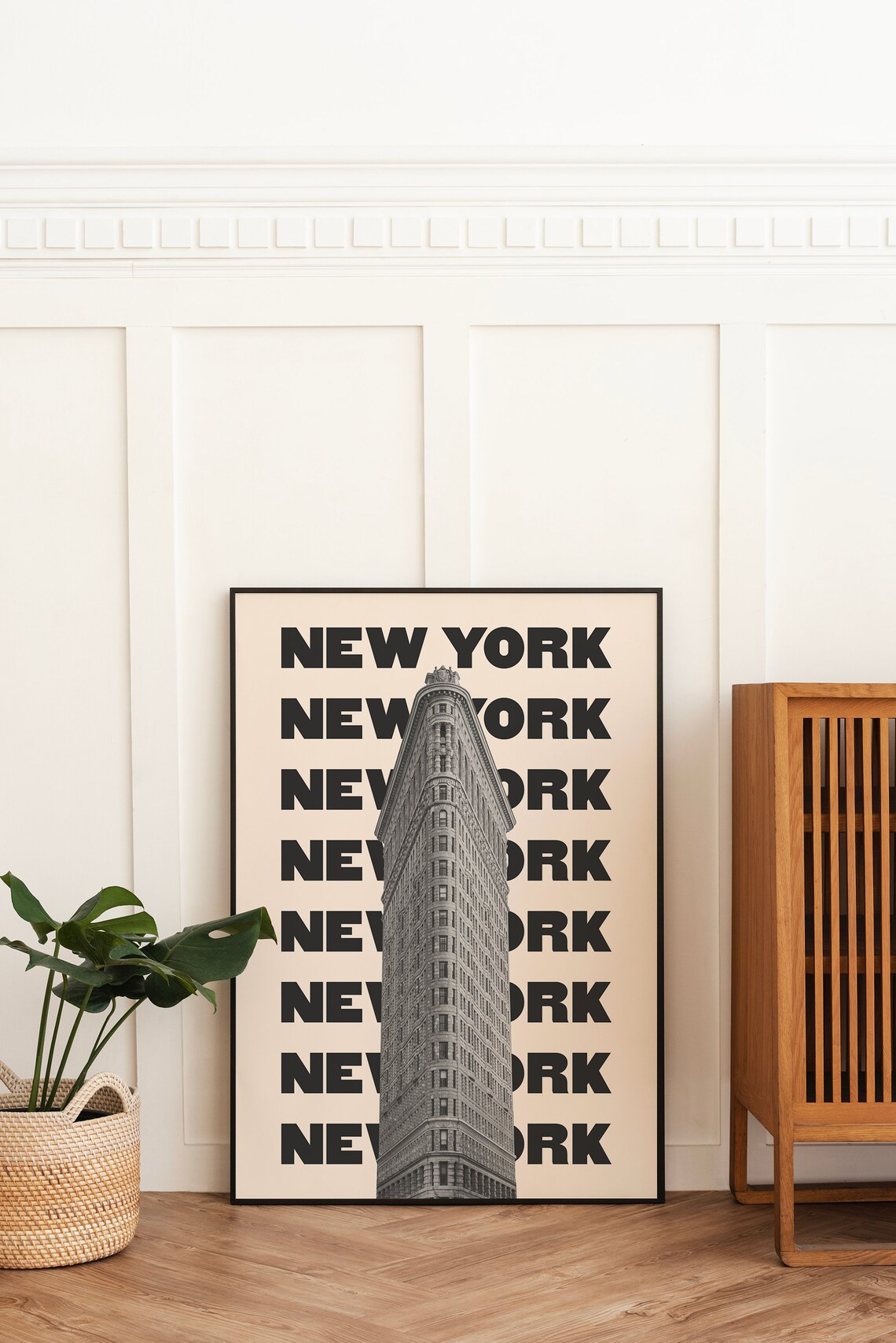New York City Travel Poster, Black and White Flatiron - Image 4