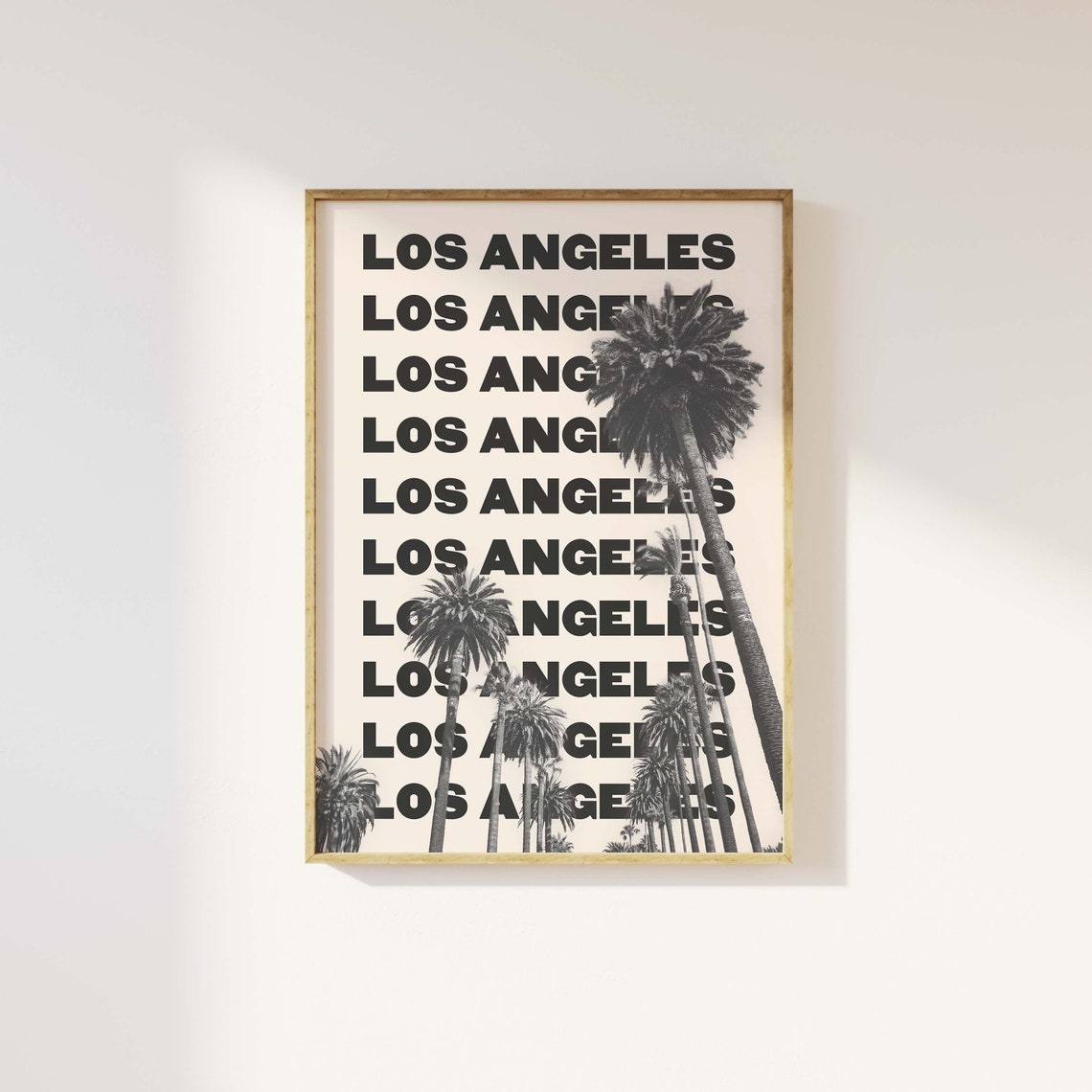 Los Angeles Black and White Palm Trees Travel Art Poster for Decor - Image 3