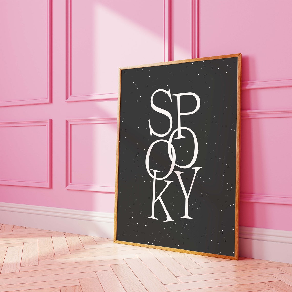Spooky Minimal Black Halloween Typography Art Wall Decor Poster - Image 3