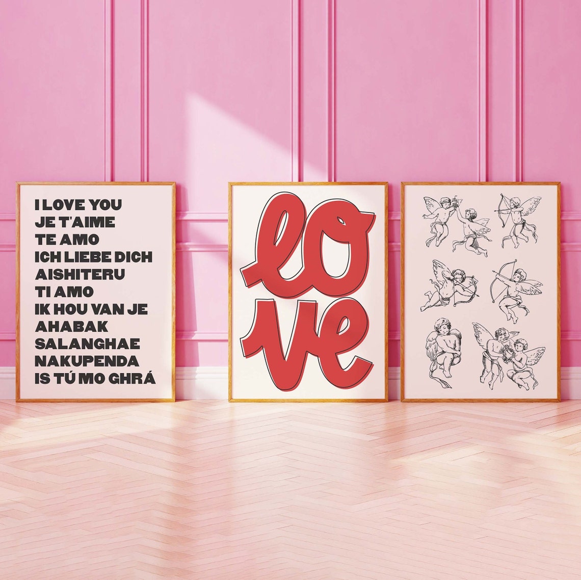 Valentines Gallery Wall Set 8 Red Love Themed Poster Collection - Image 2