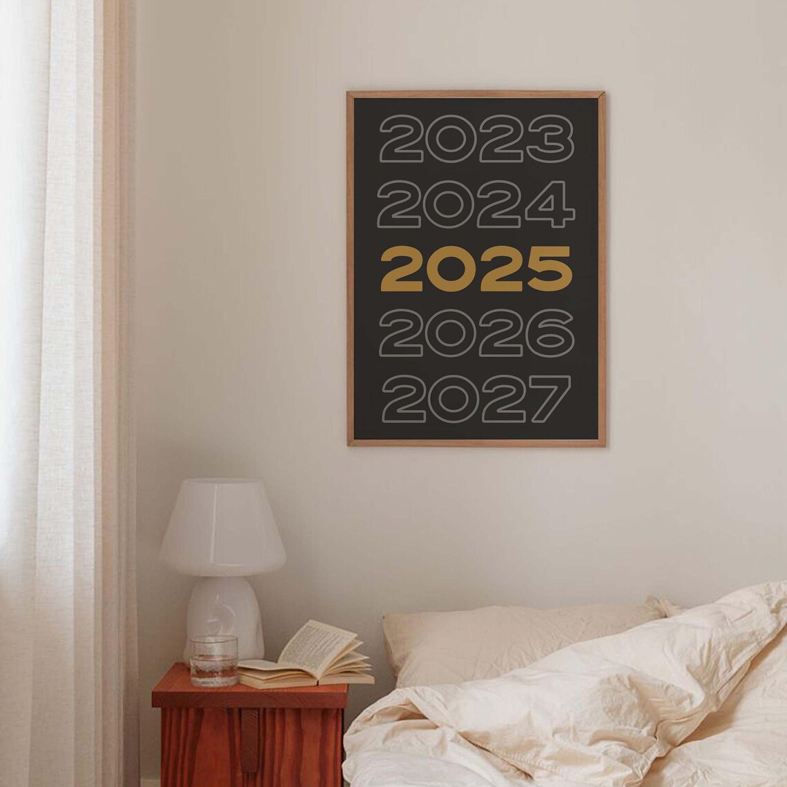 2025 New Year Countdown Gold on Black Typographic Party Poster - Image 3