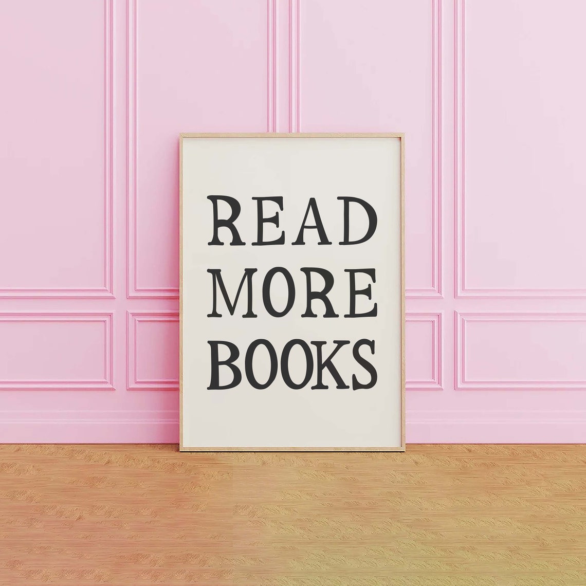 Read More Books Print Art Cute Library Decor Trendy Reading Poster Book Lover Wall Art Neutral Wall Art - Image 2
