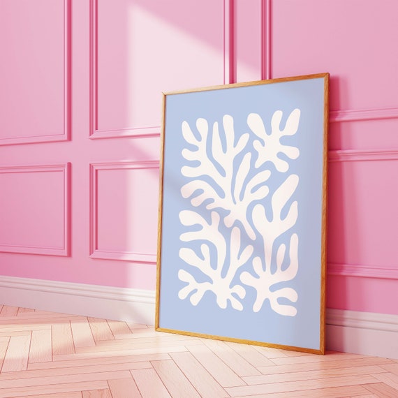 Coral Seaweed Print Art Cute Summer Art Print Girly Wall Art Beach House Decor Coastal Wall Art