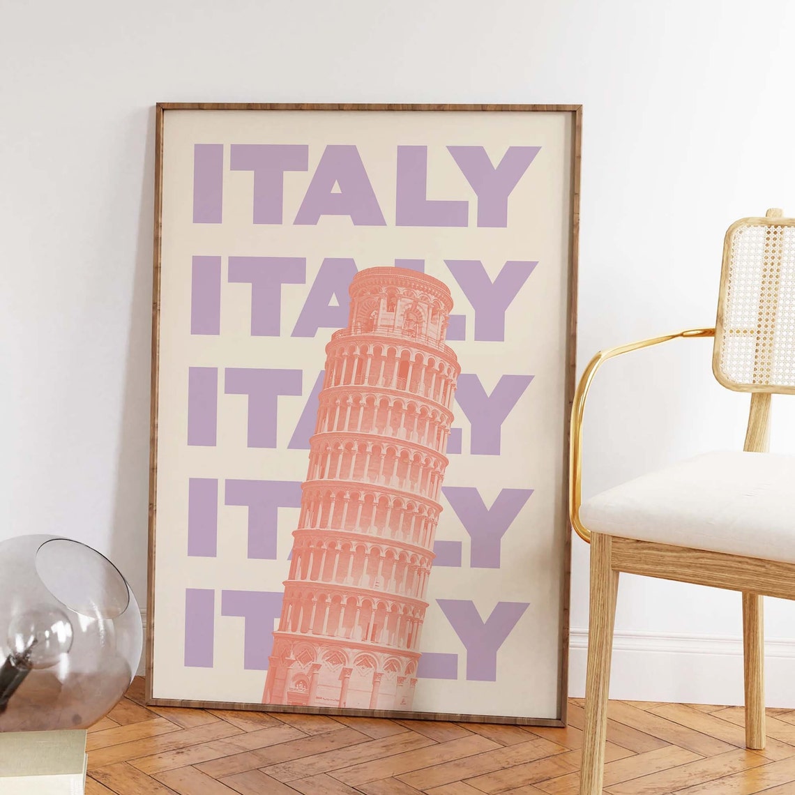 Italy Travel Print Art Italy Leaning Tower Of Pisa Travel Exhibition Print Cute Trendy Wall Art Italy Wall Art - Image 3