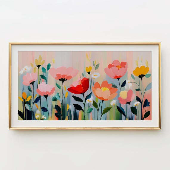 Frame Tv Spring Art Floral Garden Bold And Colorful Frame Tv Art For Spring Vibrant Flower Wall Art Trendy