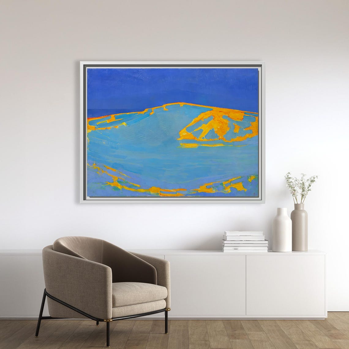 Piet Mondrian Summer Dune Zeeland Blue Coastal Landscape Art Poster - Image 2