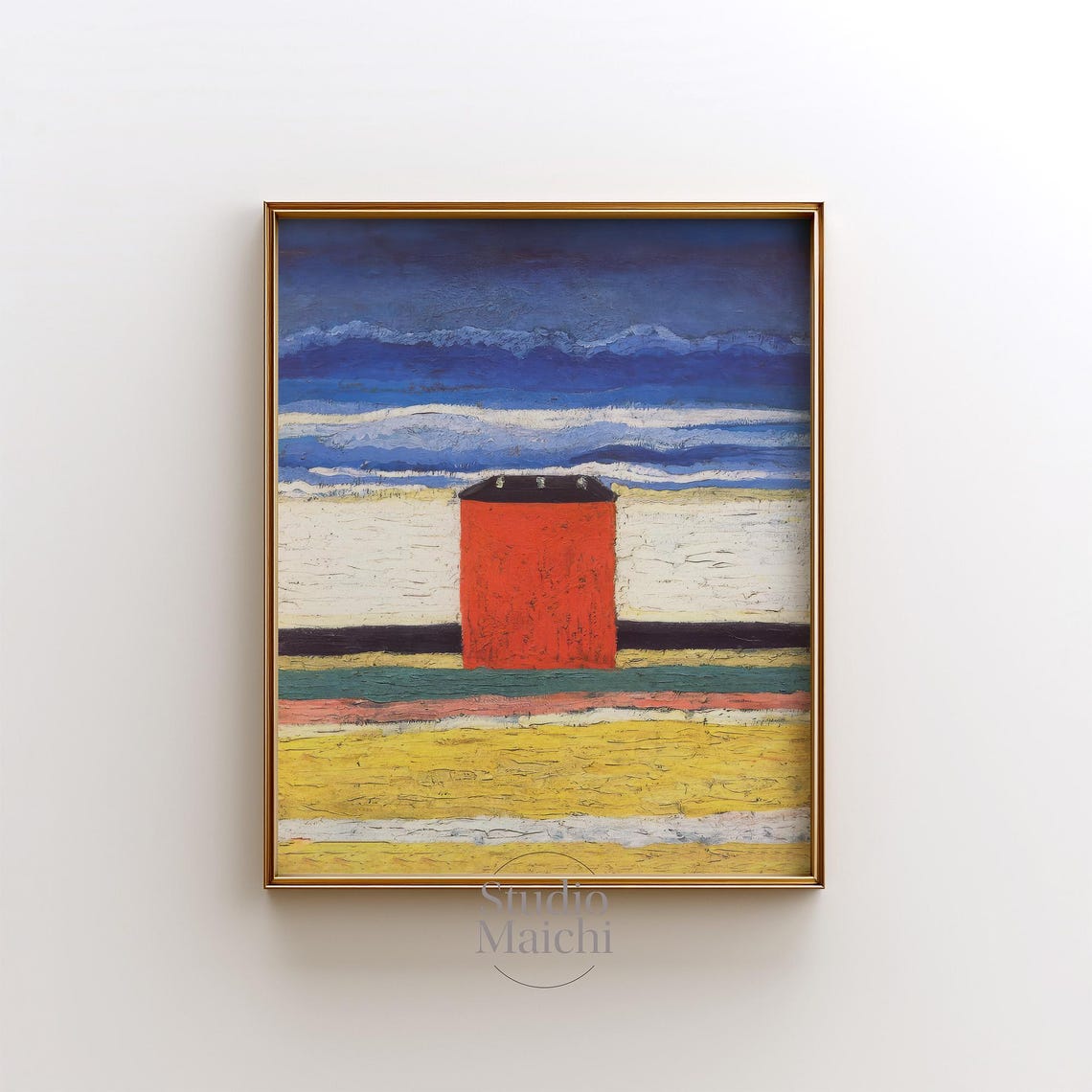 Kazimir Malevich Red House Expressionist Landscape Art Poster