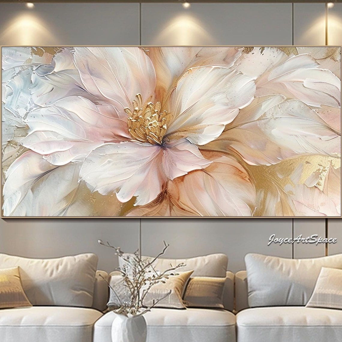 Flower Detail Oil Painting On Original Floral Wall Art Colorful Wall Art Floral Wall Art Trendy Wall Art Abstract Acrylic Painting