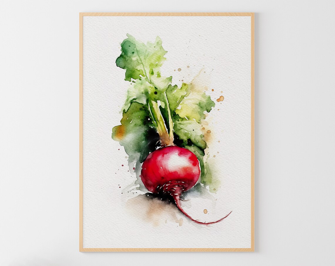 Beet Watercolor Painting, Farmhouse Kitchen Art Print