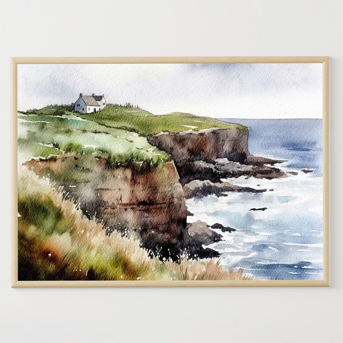 Isle of Skye Watercolor Landscape, Scotland Art Print