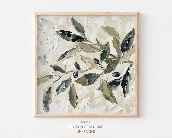 Olive Branch Botanical Art Print, Kitchen Wall Art