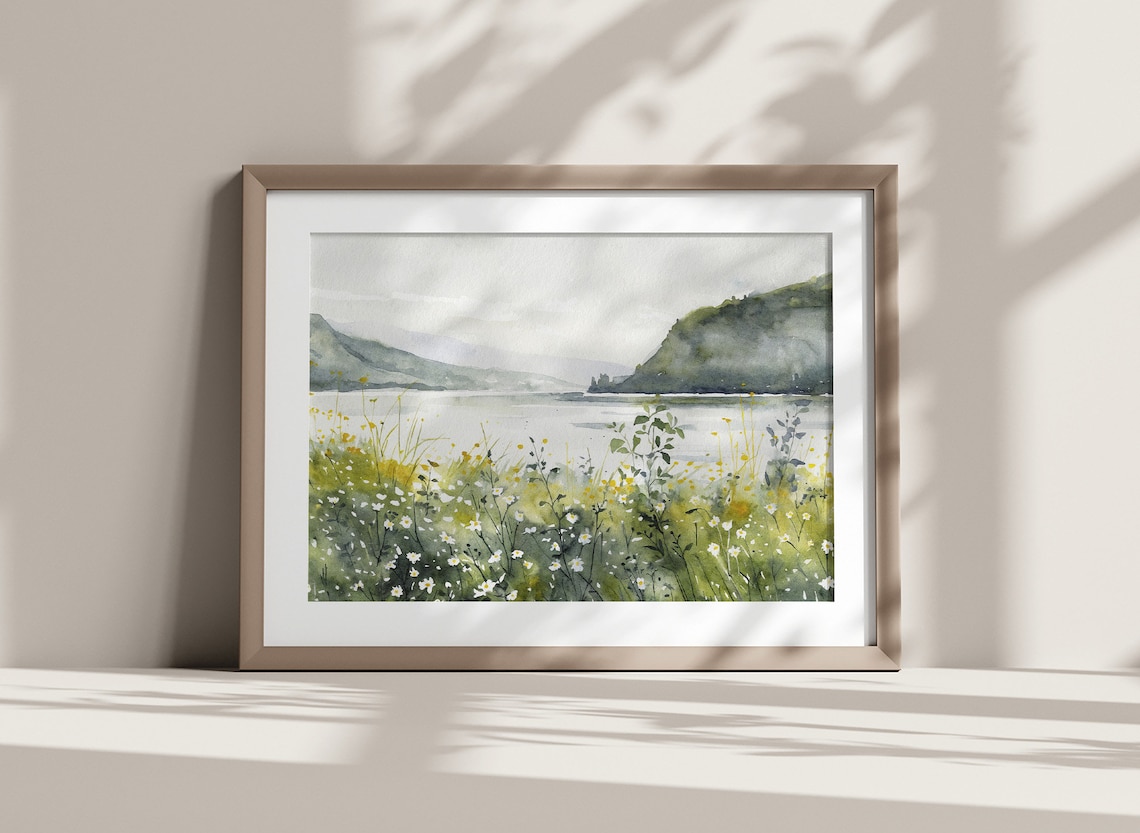 Hood River Watercolor Art Print, Columbia Gorge - Image 2