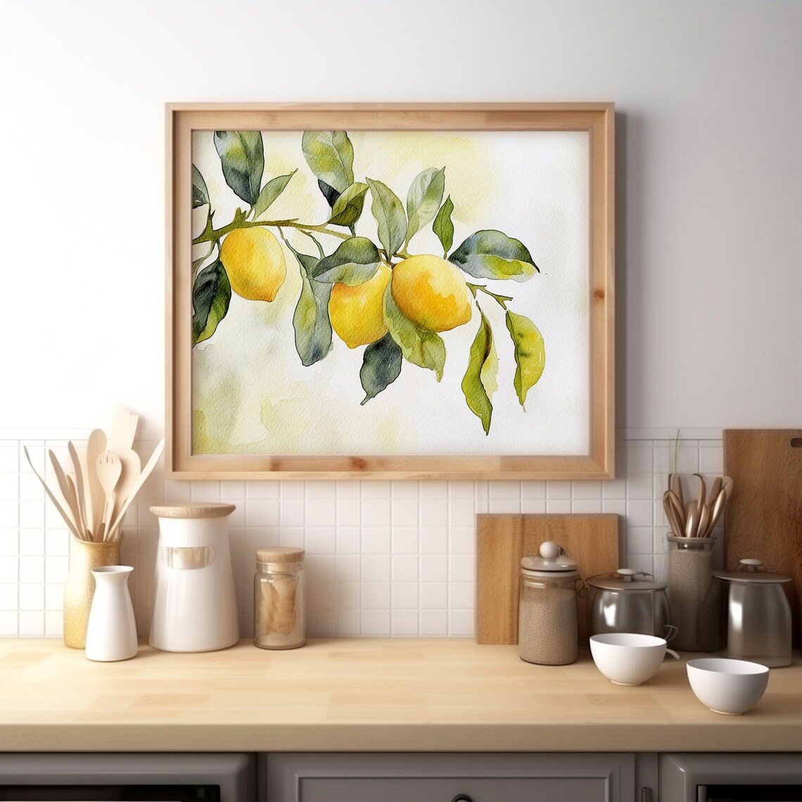 Lemon Tree Watercolor Poster, Kitchen Wall Art - Image 4