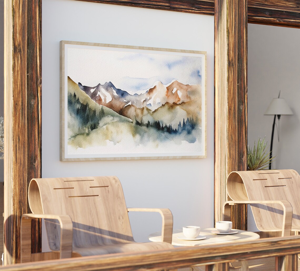 Rocky Mountains Colorado Watercolor Art Print - Image 4