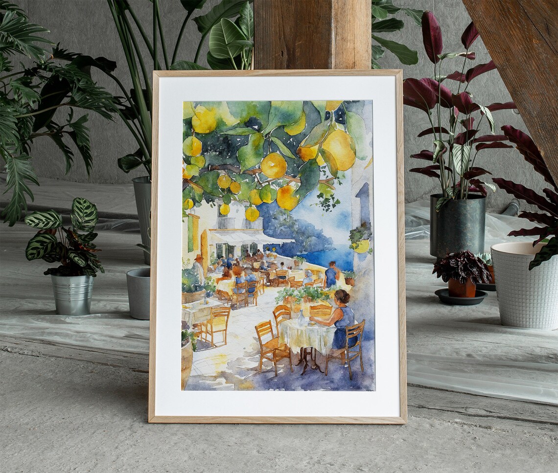 Capri Watercolor Cityscape, Italian Travel Art Print - Image 4