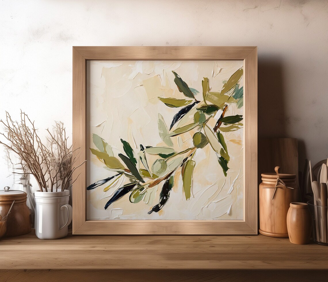 Olives Botanical Art Print, Farmhouse Kitchen Decor - Image 4