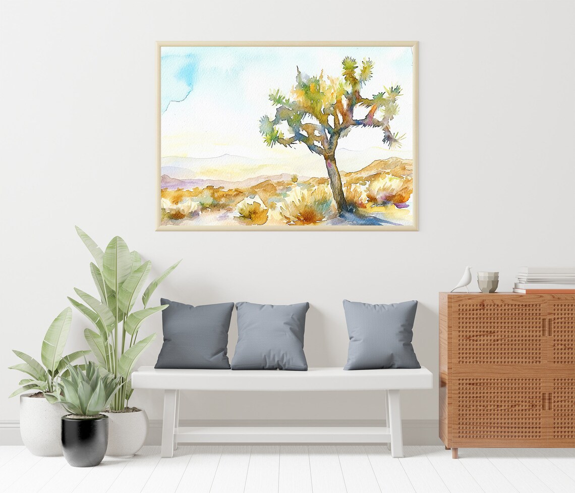 Joshua Tree Watercolor Art Print, Southwest Landscape - Image 3